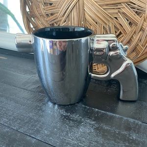 Revolver Gun Coffee Mug with Gun Metal Finish 7”
